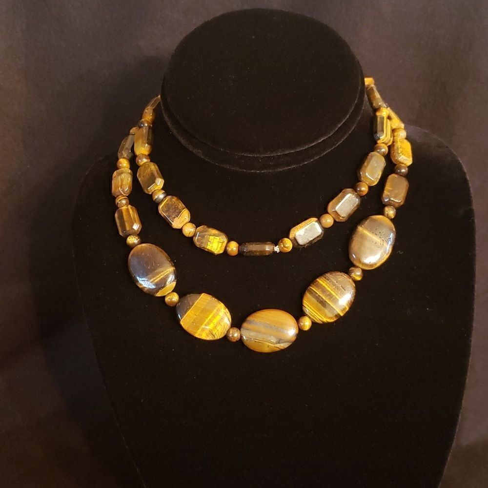 Gorgeous Tigerseye Tiger's Eye Necklace and Bracelet Set - Picture 3 of 5